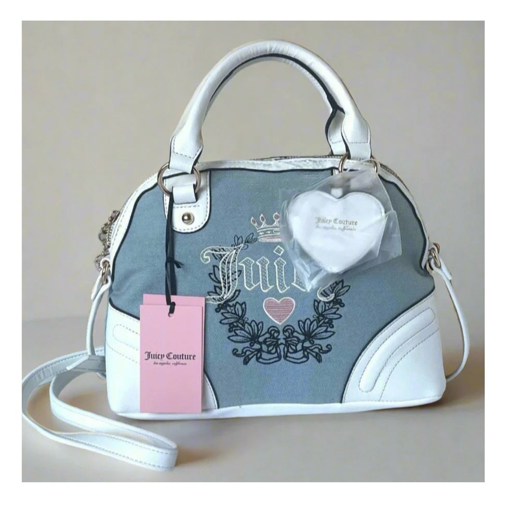 Juicy Couture Blue and White Satchel